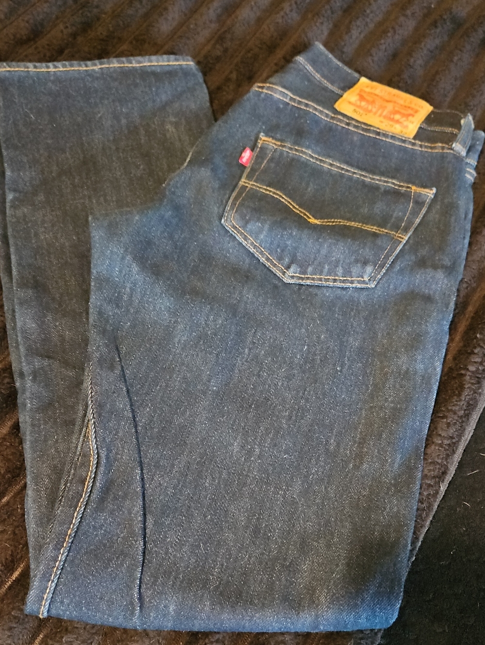 Levi's Slim Straight 501 Jeans in Dark Blue Denim